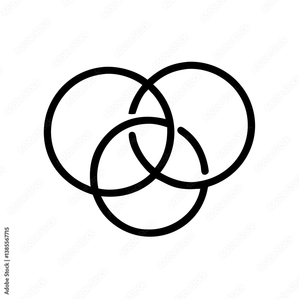 Simple black and white overlapping circles logo design  