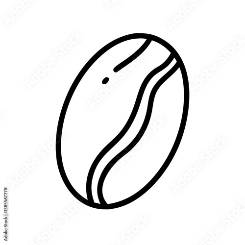 Coffee Bean Outline Design on White Background  