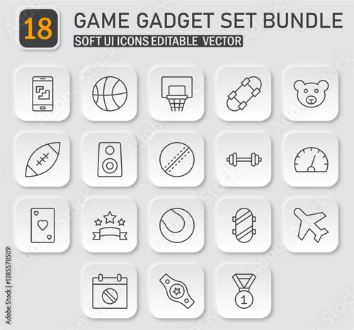 Versatile Gaming and Hobby Soft UI Icon Pack for Application and Web Design