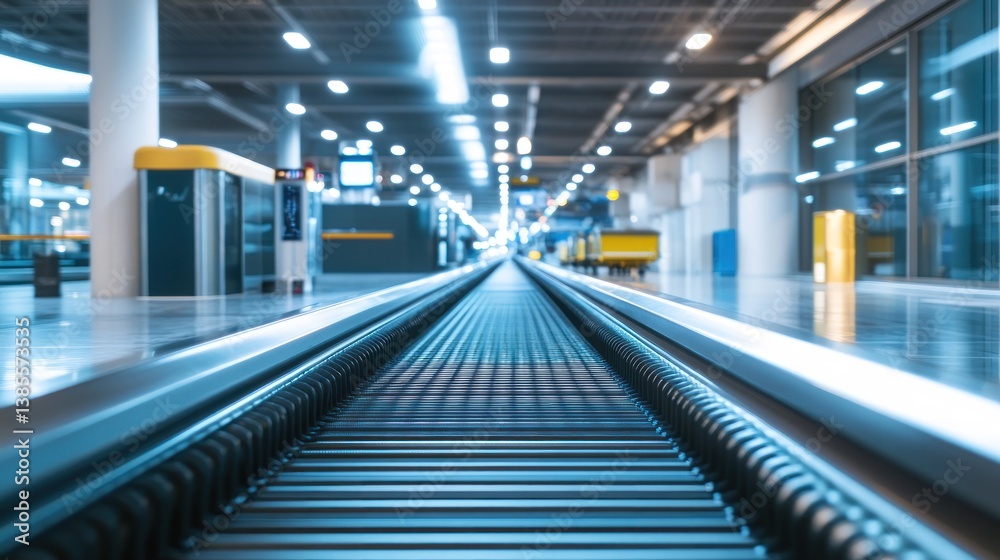 Fototapeta premium Airport baggage conveyor belt system.