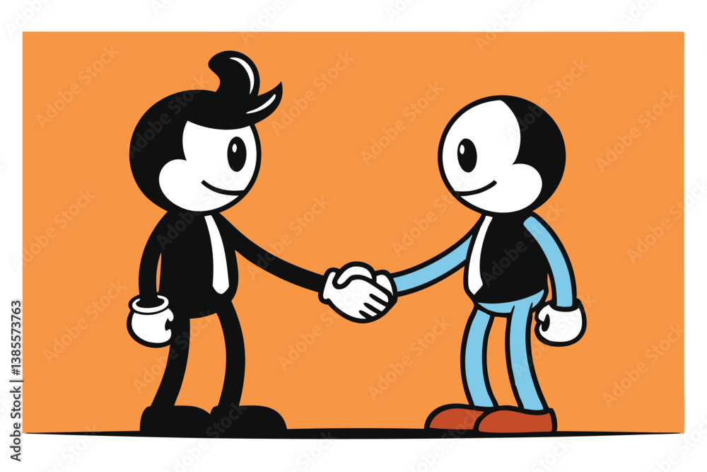 handshake silhouette illustration. handshake silhouette illustration.