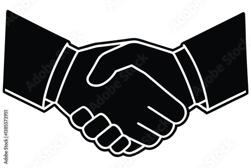 handshake silhouette illustration.