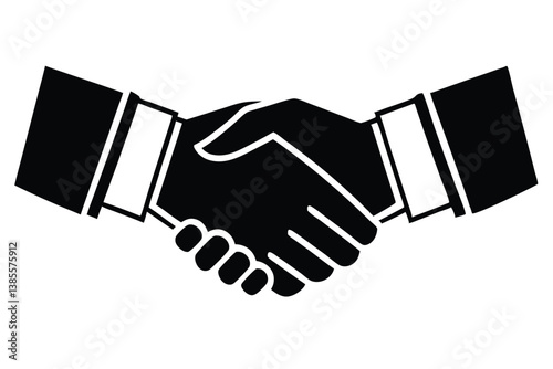 handshake silhouette illustration.