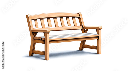 Wallpaper Mural beautiful wooden bench with classic design, perfect for outdoor relaxation and comfort Torontodigital.ca