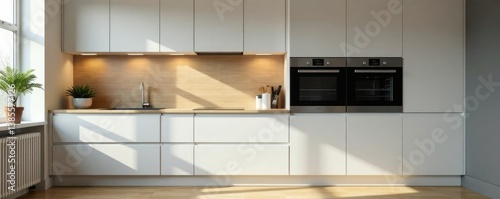 Obraz na płótnie Space-saving built-in microwave and oven units, modern, gadgetry, furniture w salonie