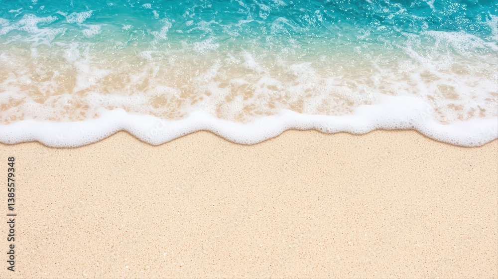Serene ocean waves gently lapping on sandy shore Serene ocean waves gently lapping on sandy shore