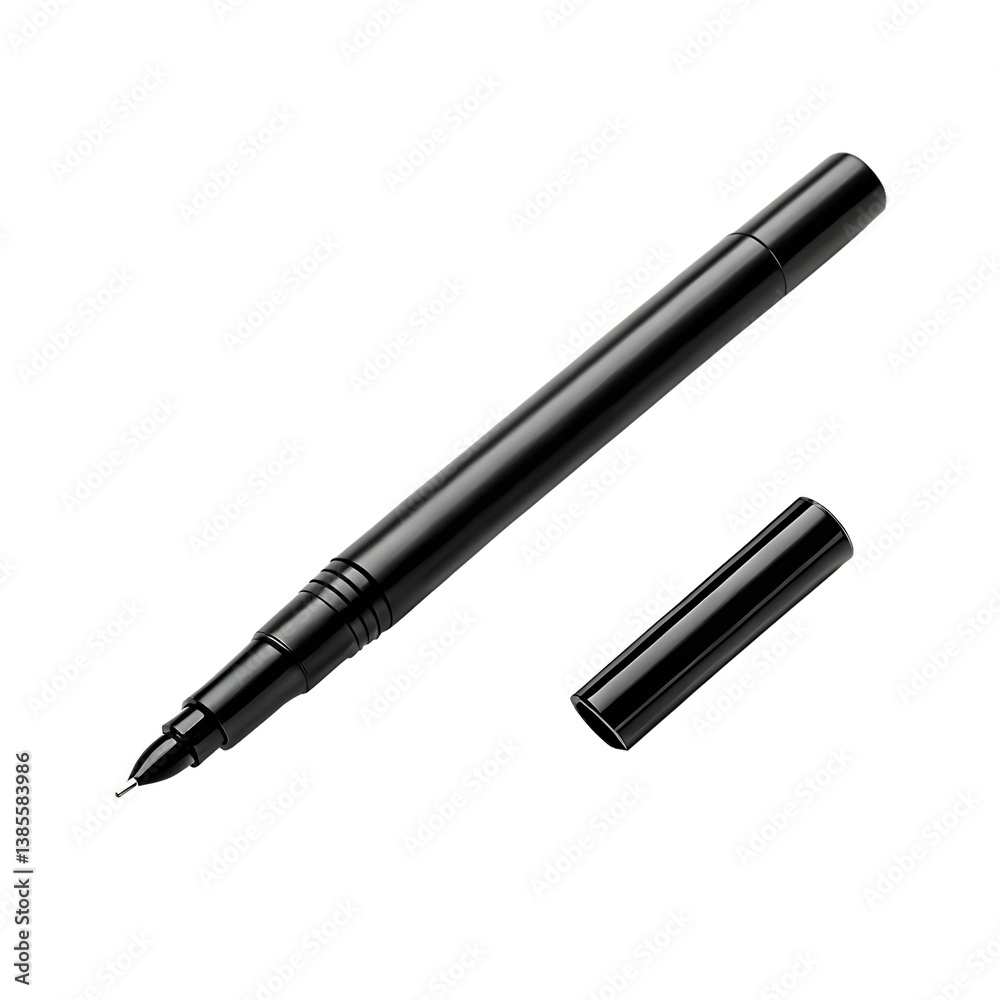 Sleek Black Fountain Pen – Elegant Writing Instrument with Cap Sleek Black Fountain Pen – Elegant Writing Instrument with Cap