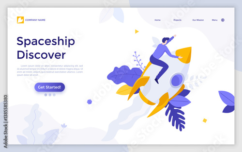 Flat Landing Page Template With Characters. Business Vector Illustration