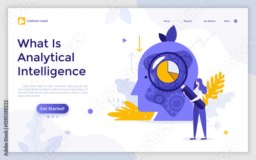 Flat Landing Page Template With Characters. Business Vector Illustration