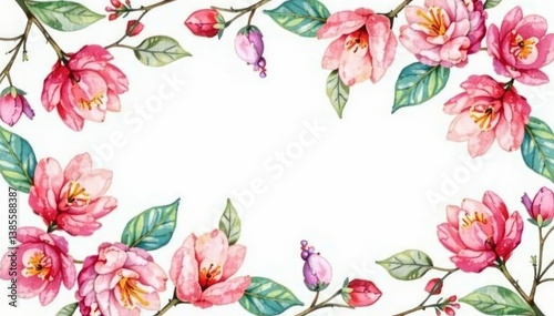 Delicate watercolor floral pattern, perfect for spring events , bloom, pattern