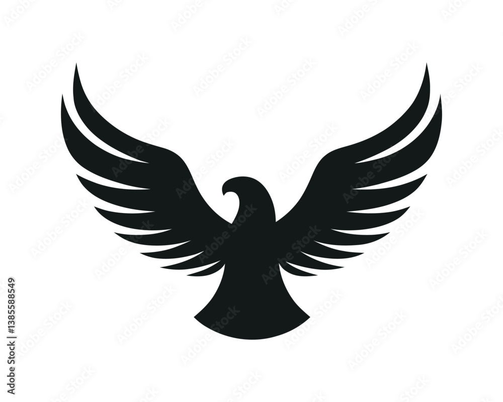 Obraz premium Eagle Logo Design Icon. Silhouette Eagle Bird Vector Illustration.