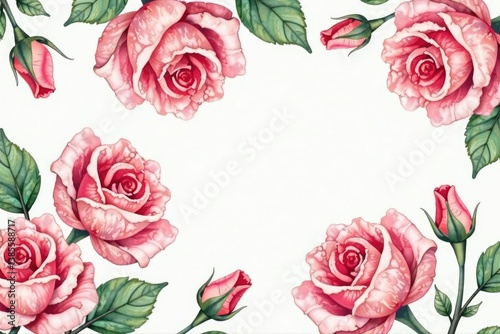 Delicate watercolor roses in soft pastel hues, forming a seamless repeat , background, garden