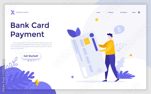 Flat Landing Page Template With Characters. Business Vector Illustration