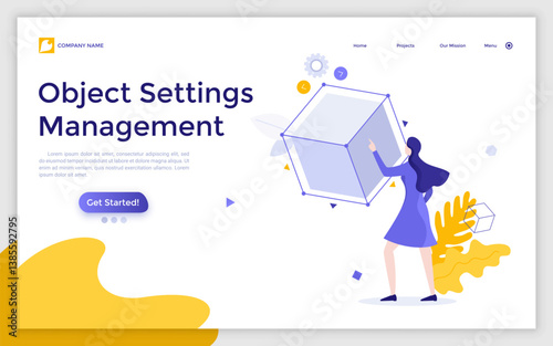 Flat Landing Page Template With Characters. Business Vector Illustration