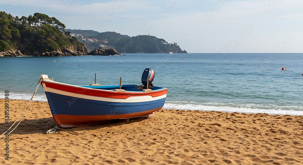 Fototapeta premium Coastal Calm: A Sun-Kissed Morning AI Generated