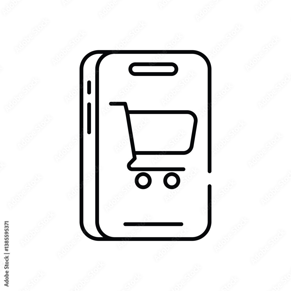 Mobile Shopping vector icon stock illustration Mobile Shopping vector icon stock illustration