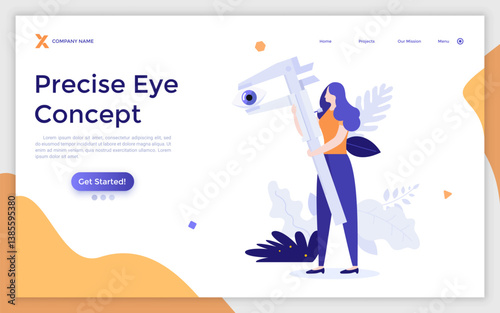 Flat Landing Page Template With Characters. Business Vector Illustration