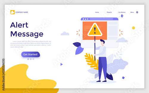 Flat Landing Page Template With Characters. Business Vector Illustration