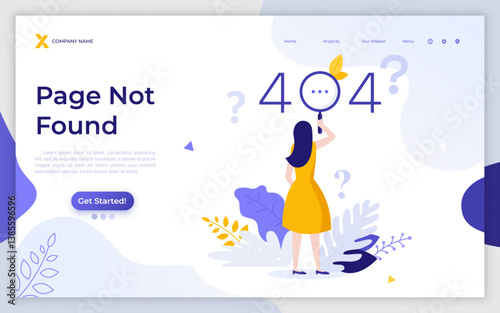 Flat Landing Page Template With Characters. Business Vector Illustration