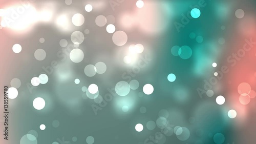 An elegant bokeh background featuring soft glowing circles in teal and peach tones. Ideal for design projects, presentations, or wallpapers with a dreamy, festive, or romantic aesthetic.
