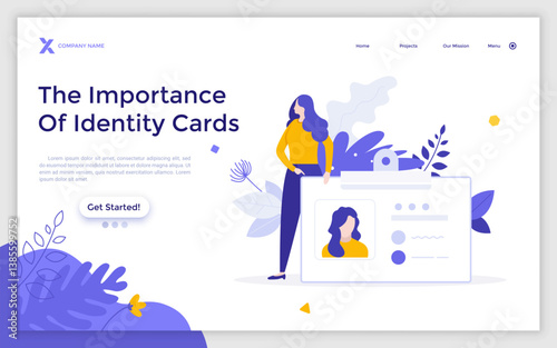 Flat Landing Page Template With Characters. Business Vector Illustration