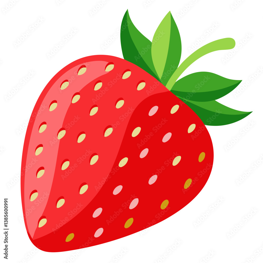 Obraz premium Delicious fresh strawberry vector illustration for summer fruit designs and healthy food graphic resources