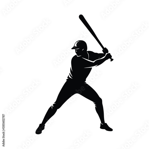 baseball player silhouette vector
