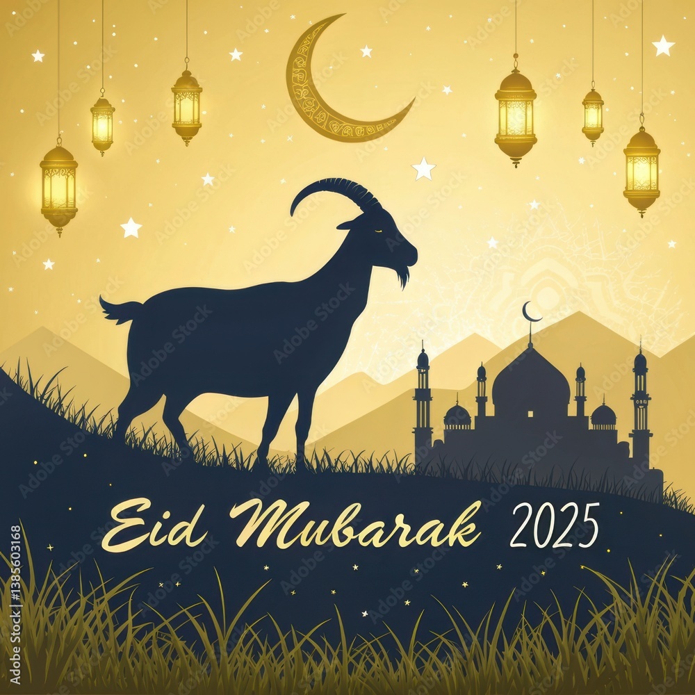 Eid Ul Adha 2025 Images,Eid ul Adha Mubarak social media Facebook Linkedin banner post design template, Eid al adha greeting with goat and mosque design vector image with text Eid Ul Adha 2025 Images,Eid ul Adha Mubarak social media Facebook Linkedin banner post design template, Eid al adha greeting with goat and mosque design vector image with text