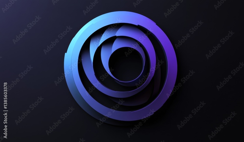 Abstract layered concentric circles in dark space Abstract layered concentric circles in dark space