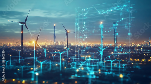 An AI powered system enhancing energy consumption optimization by analyzing real time utility and weather data, futuristic AI-driven energy platform, Sustainable energy style