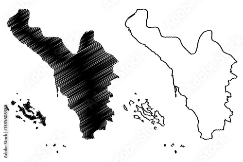 Jizan Region (Regions of Saudi Arabia, Kingdom of Saudi Arabia, KSA) map vector illustration, scribble sketch Jizan map