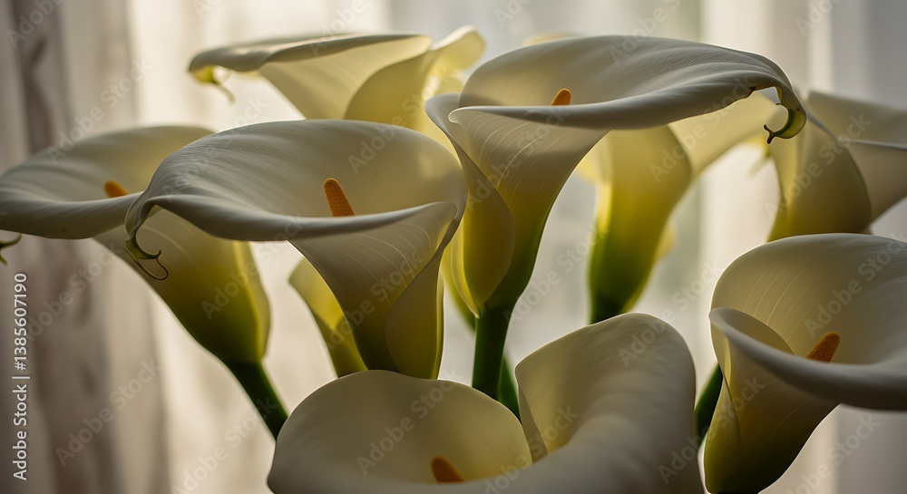 Obraz premium Sunlit Calla Embrace AI Generated