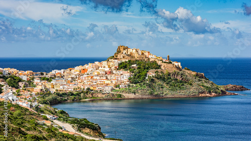 Fototapeta Naklejka Na Ścianę i Meble -  Panoramic view of medieval town of Castelsardo, Province of Sassari, Sardinia, Italy, Europe.