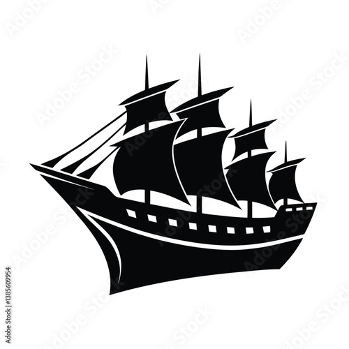 pirate ship vector illustration