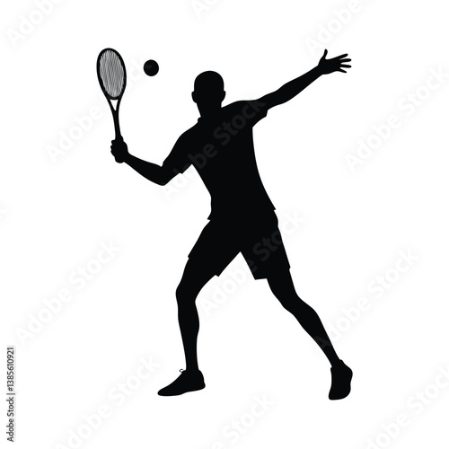tennis player silhouette vector