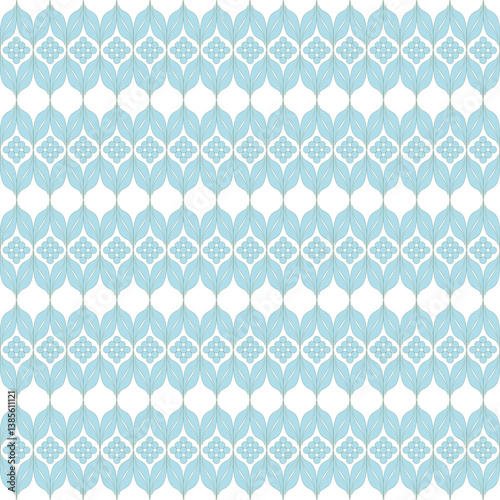 Vector seamless pattern with abstract floral shapes