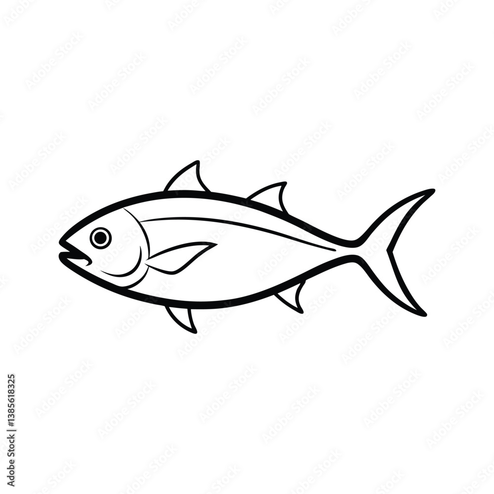 amberjack fish vector line art illustration amberjack fish vector line art illustration