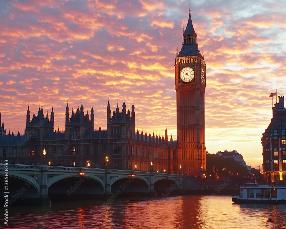 Fototapeta premium London Houses of Parliament Sunset (1)