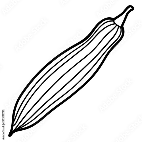 Okra Outline Minimalist Vector Art