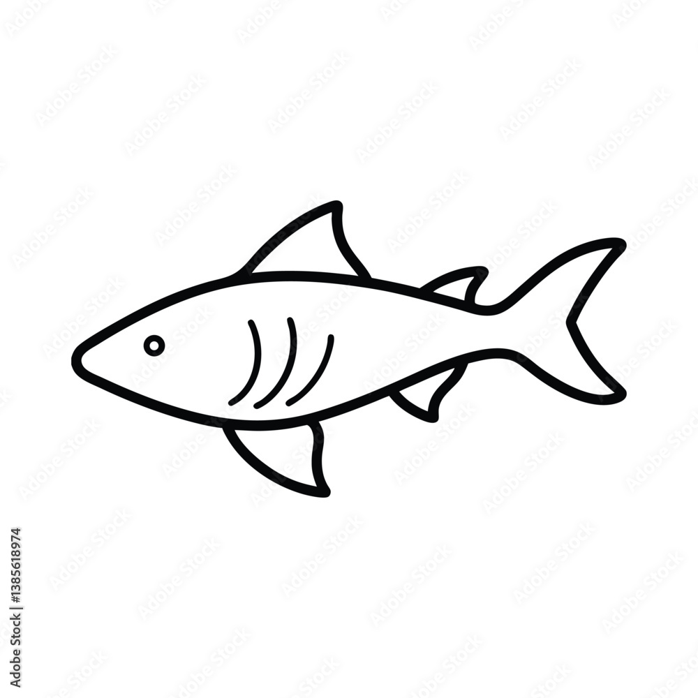 leopard shark fish vector line art illustration leopard shark fish vector line art illustration