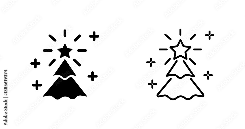Fototapeta premium Christmas Tree Icon Design