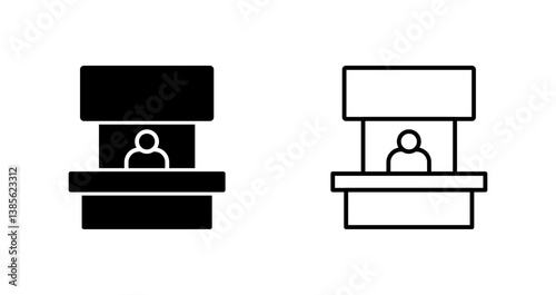 Podcast Recording Booth Icon Design