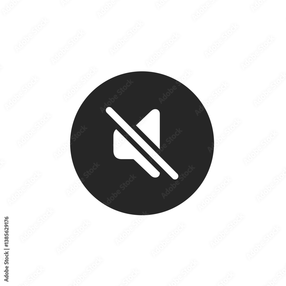 Muted Speaker Circle Filled Icon Muted Speaker Circle Filled Icon