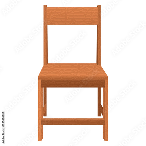 Classic brown wooden chair seen from the front.
