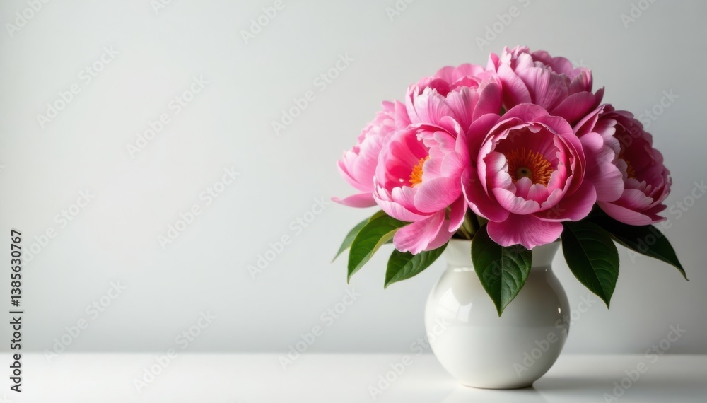 Fototapeta premium Large peony flowers arranged in a vase, flowers, peonies