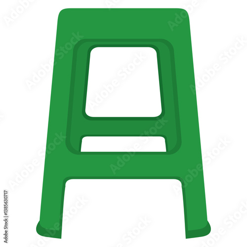 Green plastic chair.