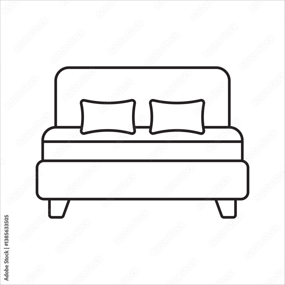 Bed icon. flat illustration of vector icon on white background Bed icon. flat illustration of vector icon on white background