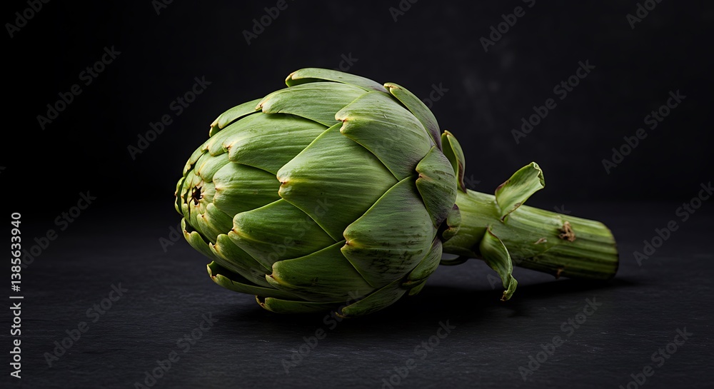 Fototapeta premium Nocturne of Artichoke AI Generated