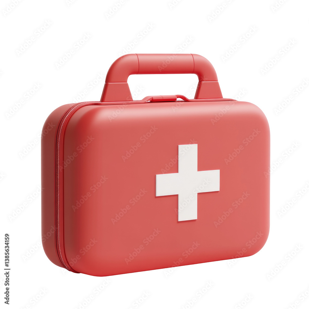 Obraz premium Red First Aid Kit on transparent background
