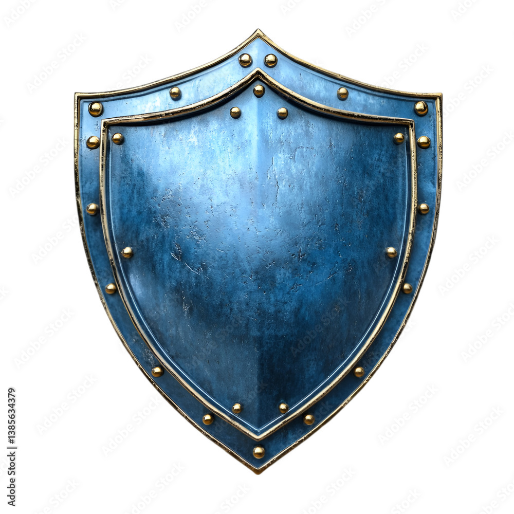 Blue shield with a blue shield on it 3d rendering Blue shield with a blue shield on it 3d rendering